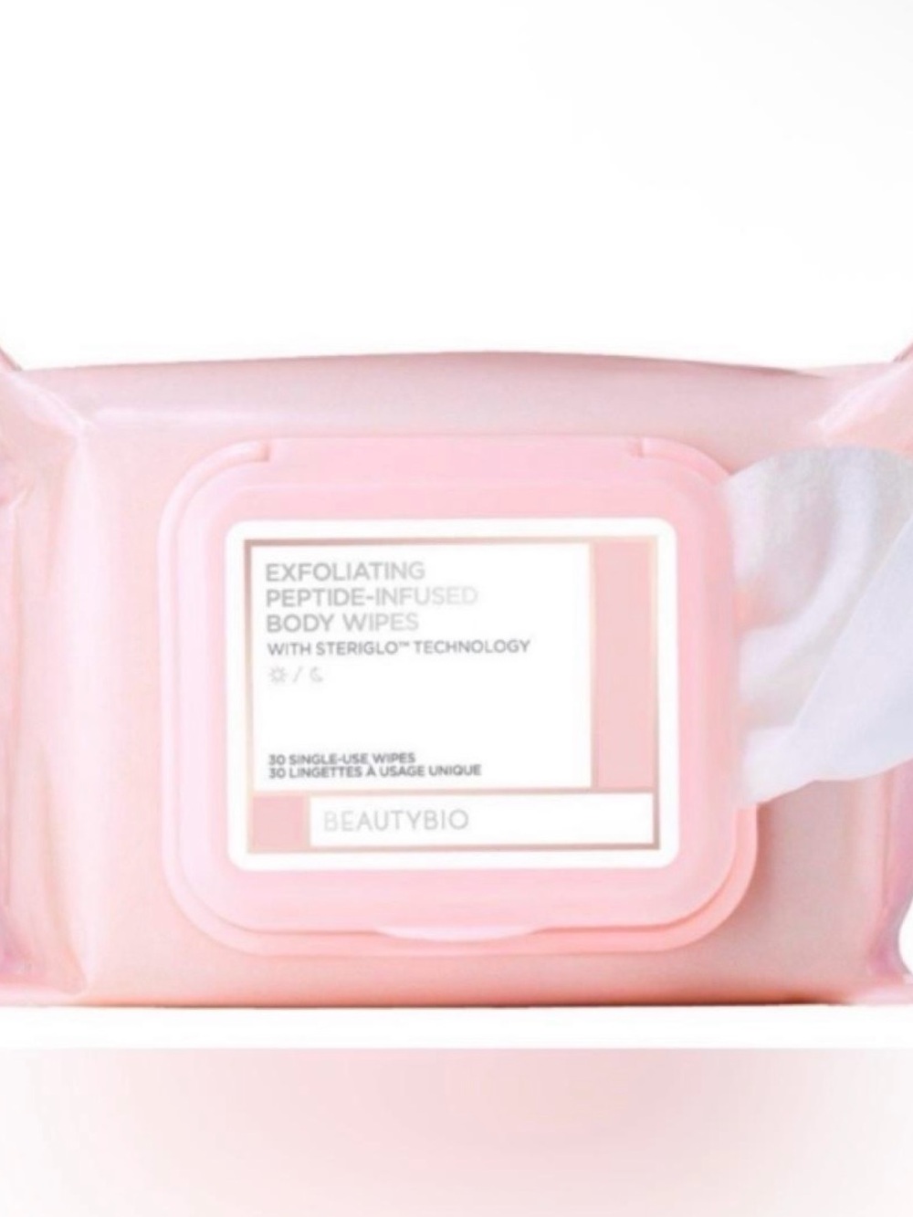 Exfoliating Peptide-Infused Body Wipes - Pink